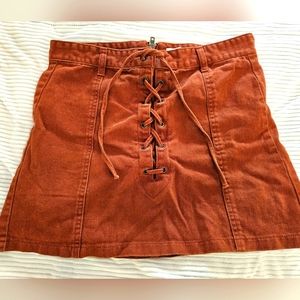 Denim Lace-Up Skirt | Size 29